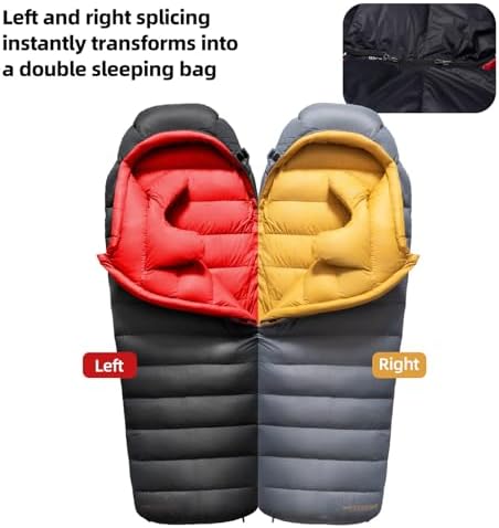 Down Sleeping Bag for Adults, 620 Fill Power Backpacking