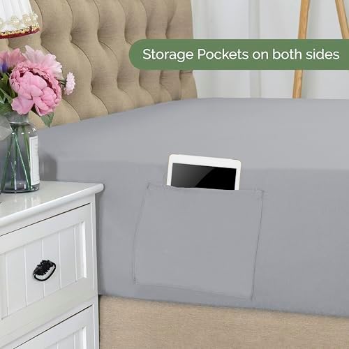 Elegant Comfort 1500 Premium Hotel Quality 18-21 Inches Deep - Extra Deep Pocket Single Fitted Sheet for High Mattress, Luxury and Softest, Smart Pocket - Wrinkle Free, Twin/Twin XL, Silver