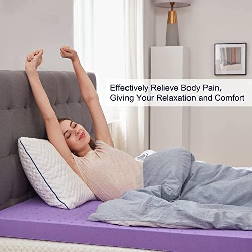 SINWEEK 1.5 Inch Gel Memory Foam Mattress Topper Ventilated Soft Pressure Relieve Mattress Pad, Breathable Bed Topper, CertiPUR-US Certified, Queen Size