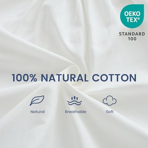 BISELINA Wrap Around Bed Skirts 17" Drop, Cotton Adjustable Elastic Dust Ruffles Easy Fit Wrinkle & Fade Resistant Soft Cozy Elegant Luxurious Bedding - White, King Size