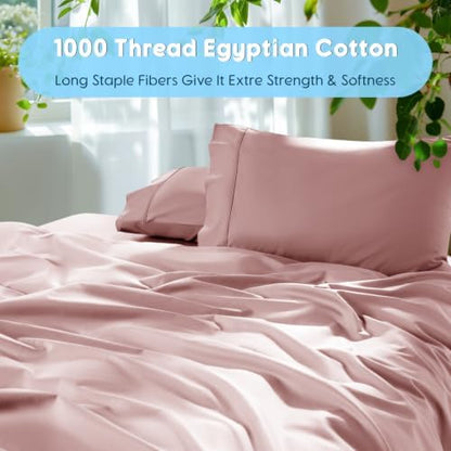 SONORO KATE 1000 Series 100% Egyptian Cotton Queen Sheet Set,4 Pieces