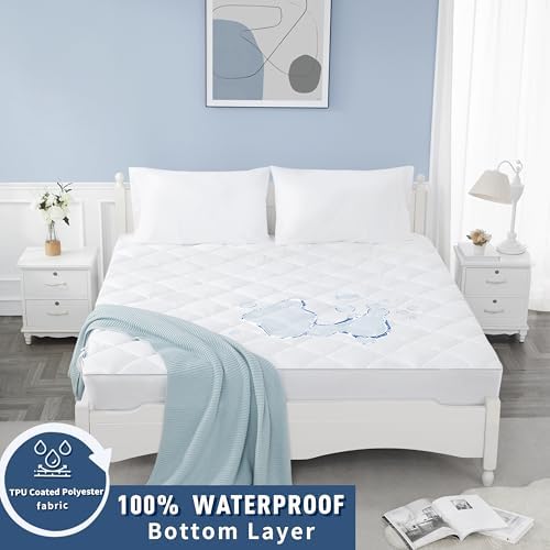 Sunflower Short Queen Mattress Pad Waterproof, Cotton Mattress Protector