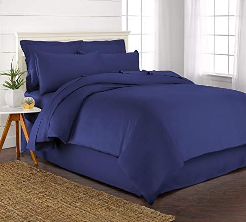 Queen Duvet Cover by Pure Bamboo, 3 Piece Set, Genuine 100% Organic Viscose Derived from Bamboo, Luxuriously Soft and Cooling, 2 Pillowcases (Queen, Cobalt Blue)