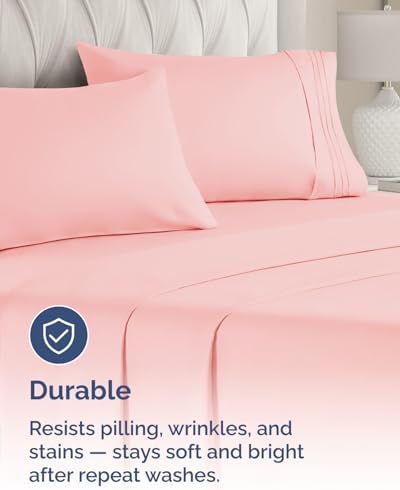 Queen Pillow Cases Set of 8 - Ultra Soft Pillowcase Covers - Baby Pink