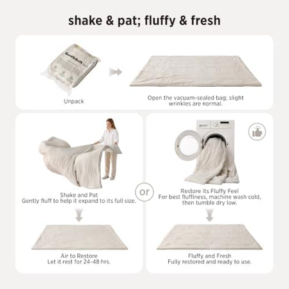 Bedsure Queen Comforter Set Prewashed Soft Bedding 3Pcs Silver Grey 90"x90"