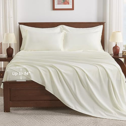 Andency King Comforter Set, 7 Pieces Ivory Bedding