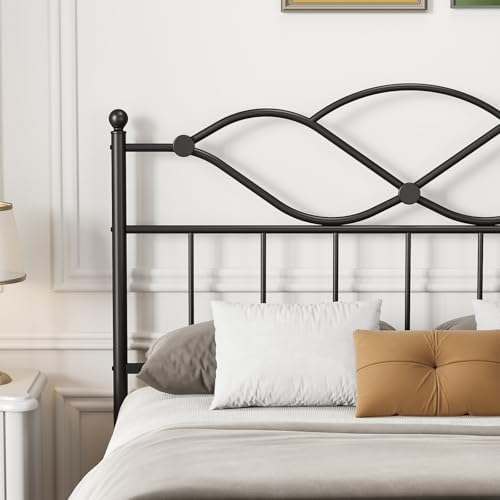 Queen Size Headboard Only Vintage Platform Headboard for Bed Frame Black
