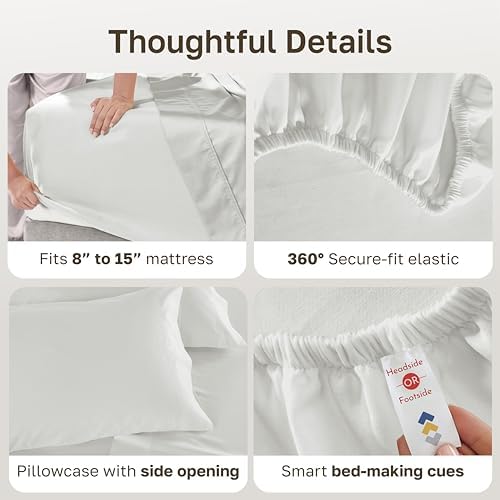 California Design Den 600 Thread Count Twin Size Bed Sheets, 3 Pc Set
