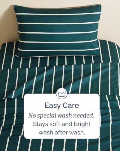 Christmas Sheet Set, Pine Stripe, Holiday Xmas Bedding Set - Twin Size