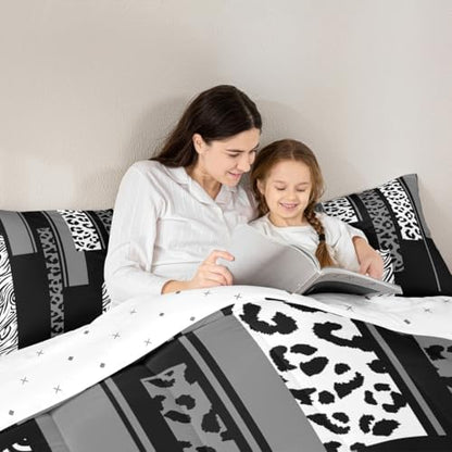 Animal Print Leopard Zebra Comforter Set Full Size Kids Boys Bedding