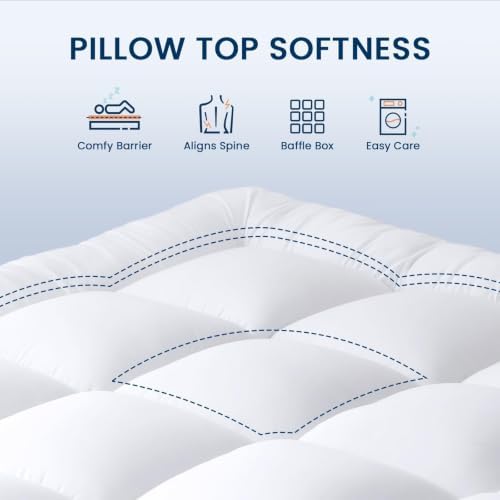 YUGYVOB Full Mattress Topper, 1000GSM Cooling Pillow Top Mattress Pad