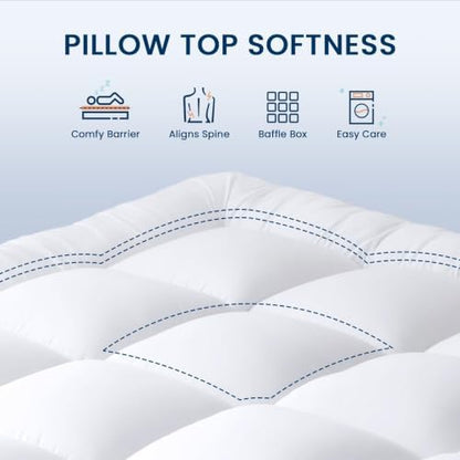 YUGYVOB Full Mattress Topper, 1000GSM Cooling Pillow Top Mattress Pad