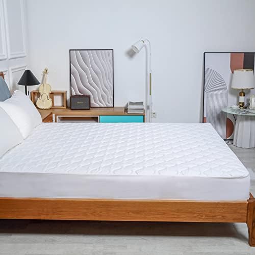 Waterproof Quilted California King Mattress Protector Pad Brushed Soft Surface Noiseless Padded Fitted Cover with Deep Pocket