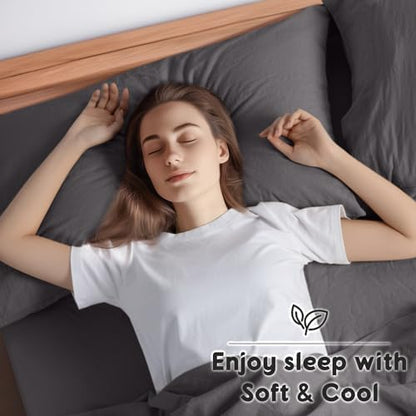 SONORO KATE 100% French Linen King Size Sheets Set,Extra Deep Pocket,4PC