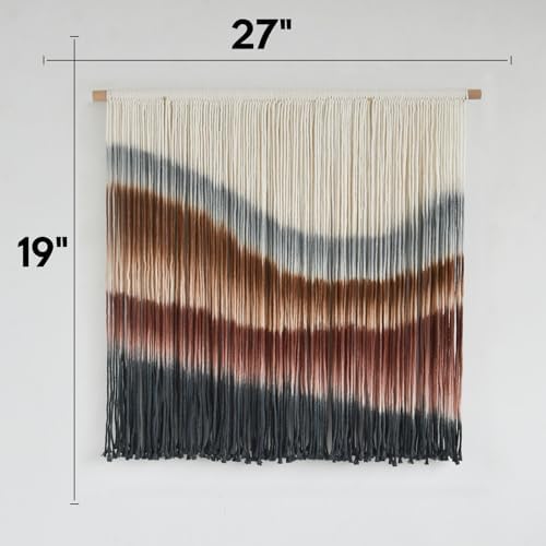 Macrame Wall Hanging Hand Dyed Woven Cotton Boho Wall Art Decor 27"W*19"L