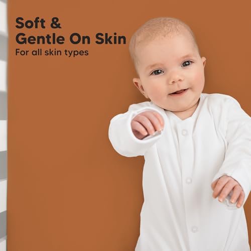 KeaBabies 2pk Organic Cotton Crib Sheets for Boys Girls 52x28, Rust
