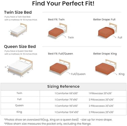 Love's cabin Terracotta King Size Comforter Set, 3-Piece Prewashed Bed Set