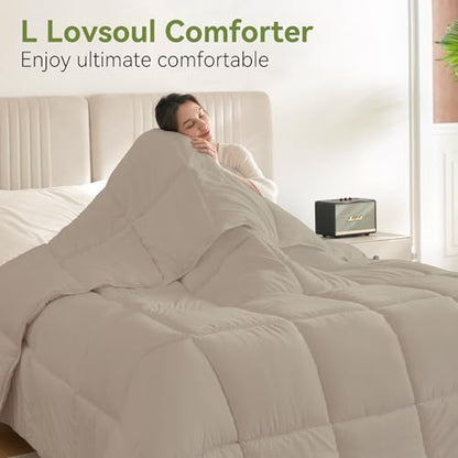 L LOVSOUL King Comforter Down Alternative Duvet Insert, 106x90IN