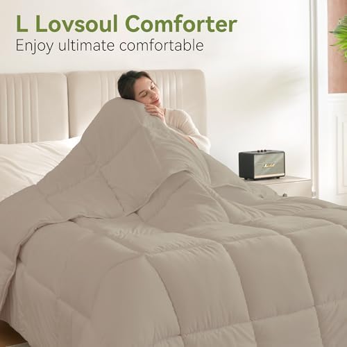L LOVSOUL Queen Comforter Down Alternative Duvet Insert,90x90IN