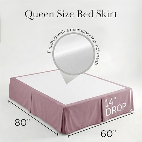 Hotel Style Queen Bed Skirt 14 Inch Drop Hides Box Springs Pleated Lavender