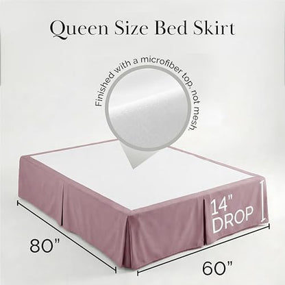 Hotel Style Queen Bed Skirt 14 Inch Drop Hides Box Springs Pleated Lavender