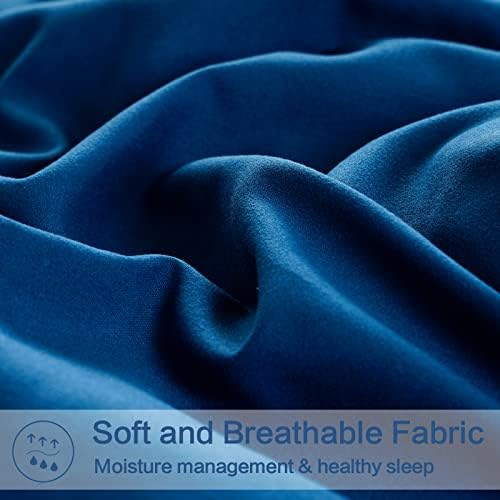 EASELAND King Size Down Alternative Comforter, Navy, 90x102 Inches