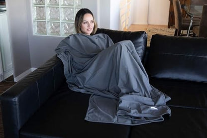 BlueHills Ultra Compact Travel Blanket Pillow Airplane Long Flights - Gray
