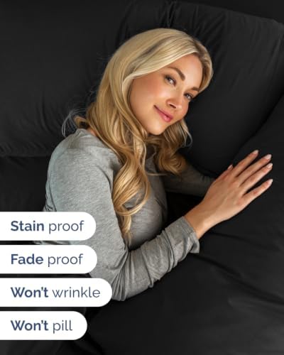 Flex Top Split Head King 6 Piece Sheet Set - Breathable & Cooling - Black