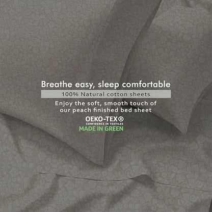 RUVANTI 100% Cotton Twin Sheets, Percale Weave Twin Sheet Set, Orchid Charm