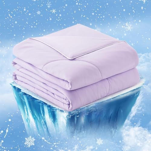 Cozy Bliss Cooling Comforter King XL Size, Cooling Blankets for Hot Sleepers and Night Sweats, Purple Summer Comforter for King XL Bed, Breathable Soft Lightweight Silk Smooth