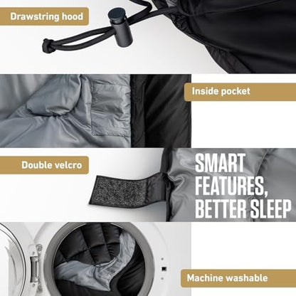 VENTURE 4TH Backpacking Sleeping Bag for Camping - Single, XXL & Double