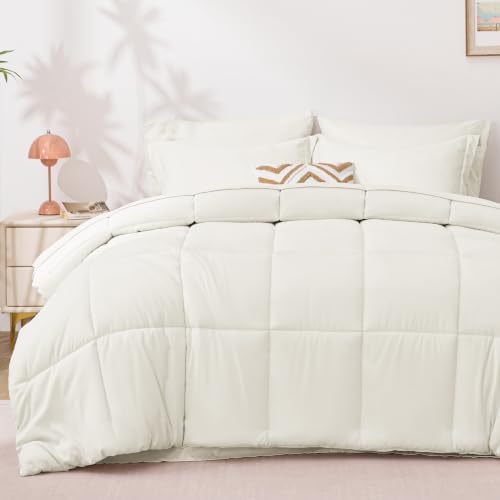 Love's cabin Plaid Twin Comforter Set, Ivory