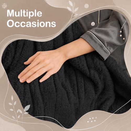 Eydna Electric Heated Blanket Full Size 72"×84" with 9 Heating Levels & 1-10Hs Auto Off，Double Sided Plush Sherpa, Energy Efficient, Machine Washable, for Couch & Bed, Gifts for Family- Black