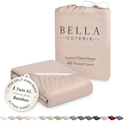 Bella Coterie | Luxury Bamboo Viscose Split King Size Fitted Sheet Only