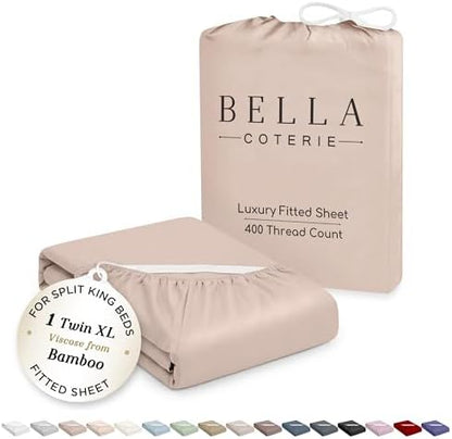 Bella Coterie | Luxury Bamboo Viscose Split King Size Fitted Sheet Only