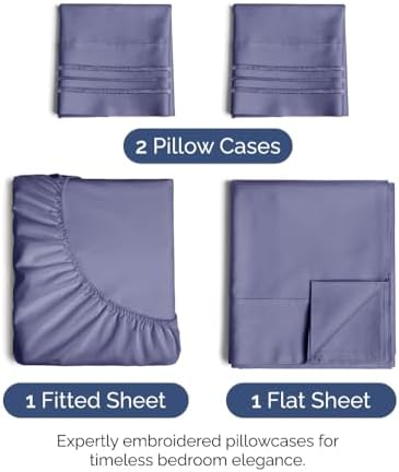 Full Size 4 Piece Sheet Set - Ultra Soft & Cooling Sheets - Twilight Purple