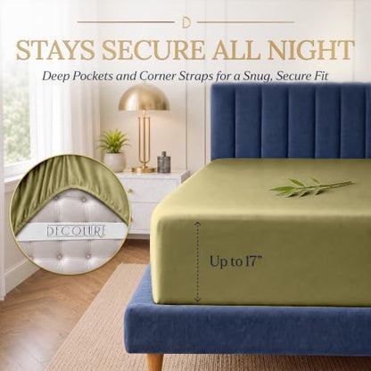 DECOLURE 100% Viscose Derived from Bamboo Sheets Full Size | 4 Pc Bed Set