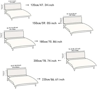 EFELIM Stretch Headboard Covers for Queen Cal King Size Bed Headboard Slipcover, Jacquard Bed Head Cover Dustproof Protector Cover for Bedroom Décor (Orange,86.6in)