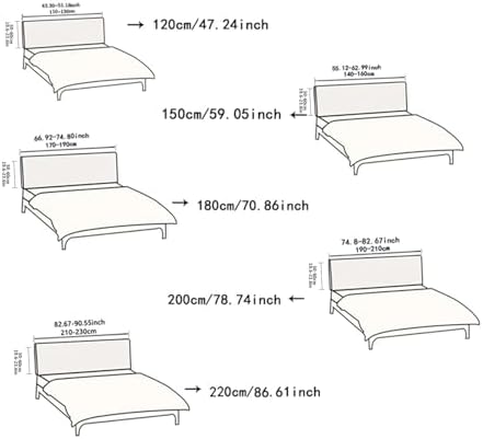 EFELIM Stretch Headboard Covers for Queen Cal King Size Bed Headboard Slipcover, Jacquard Bed Head Cover Dustproof Protector Cover for Bedroom Décor (Beige,47.2in)