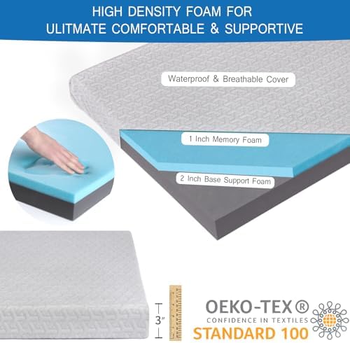 Memory Foam Camping Pad 3 Inch Thick, Soft Sleeping Pad, Pad Only