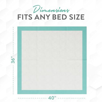 Inspire Extra Large Super Absorbent Disposable Bed Pads for Incontinence Ultra Thick and Absorbent Bed Pads Disposable Adult | Puppy Pads Pee Pads for Adults (40" X 36" Pack of 50)