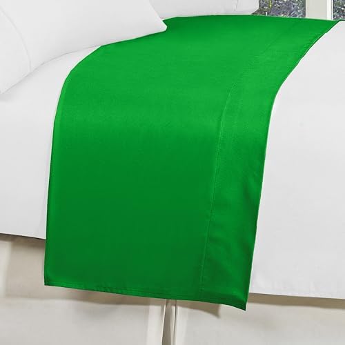 Elegant Comfort Premium Hotel Quality 1-Piece Flat Sheet, Luxury and Softest 1500 Premium Hotel Quality Microfiber Bedding Flat Sheet, Wrinkle-Free, Stain-Resistant, California King, Emerald Green