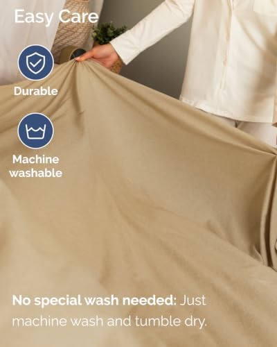 CGK Linens 2 Pack Extra Deep Full Fitted Sheets - Heathered Tan