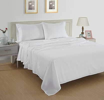 LANE LINEN King Sheets 100% Organic Cotton Cooling Soft 8pc Percale - White