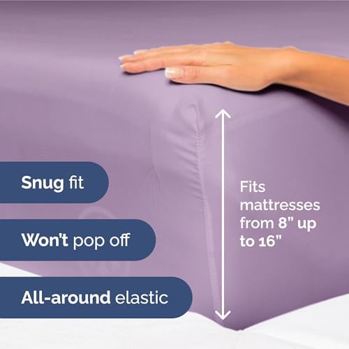 King Size 4 Piece Sheet Set - Ultra Soft & Cooling Sheets - Lilac