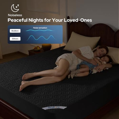 BEDLORE Waterproof Mattress Protector, Queen Size Mattress Pad Noiseless