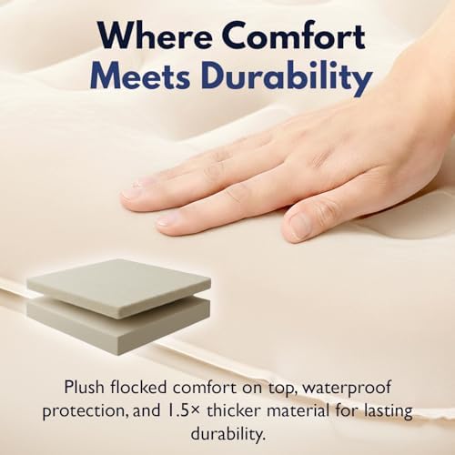King Koil Air Mattress Full with Built-in Pump, Inflatable Blow Up Bed