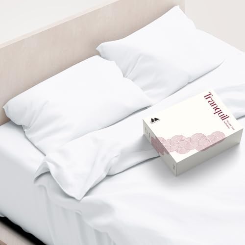 Mayfair Linen Egyptian Cotton White Queen Sheets Set - Luxury 800 Series High Thread Count Queen Bed Sheet Set (4 PC), Soft Cooling 16" Deep Pocket Hotel Quality Bed Sheet Set - Tranquil Collection