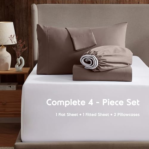 Nestl Full Sheet Set - Bed Sheets - Chocolate Brown - 4-Piece Deep Pocket