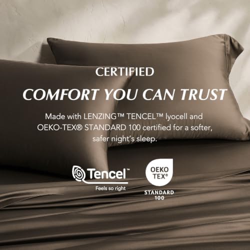 EverGrace Tencel™ Sheet Set, Breathable & Cooling, Cal.King, Espresso Brown